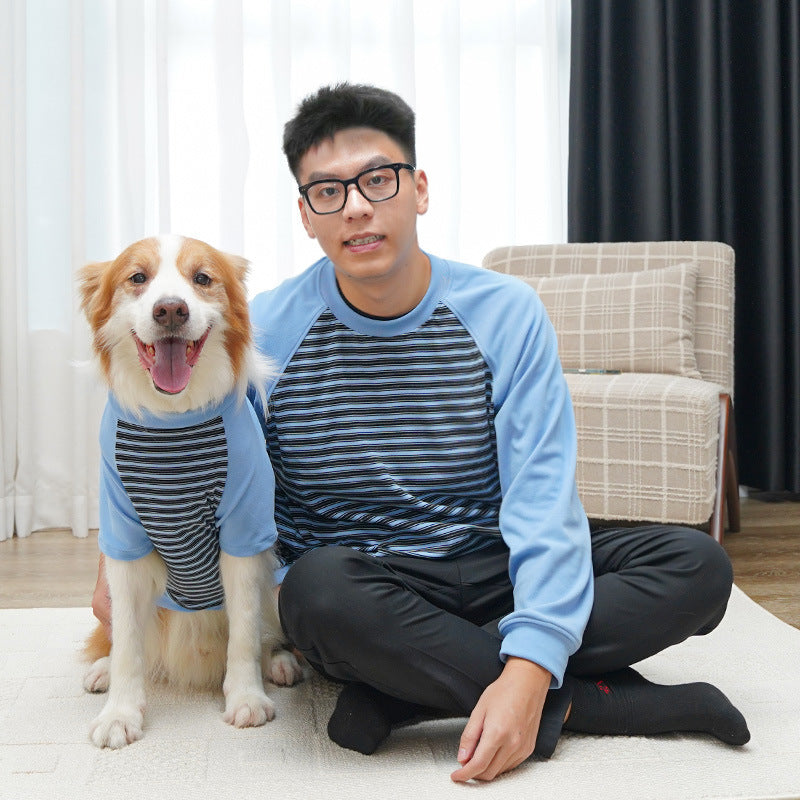 KFX-6324541 Striped Large Dog Undershirt - Unisex Polyester Pet Shirt in Various Colors