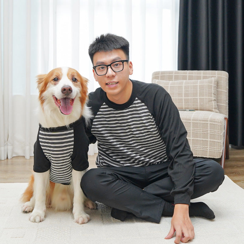 KFX-6324541 Striped Large Dog Undershirt - Unisex Polyester Pet Shirt in Various Colors