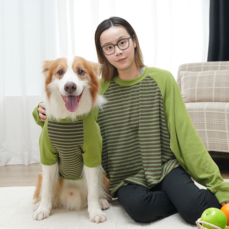 KFX-6324541 Striped Large Dog Undershirt - Unisex Polyester Pet Shirt in Various Colors
