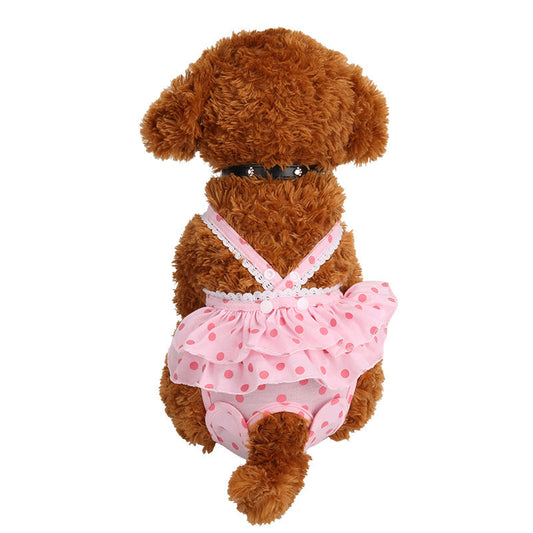 KFX-6326845 Pink and Purple Polka Dot Skirted Physiological Pants for Women