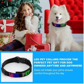 KFX-6327229 Rechargeable Anti-Lost Dog Collar with Adjustable Cotton Weaving Belt (50-65cm)