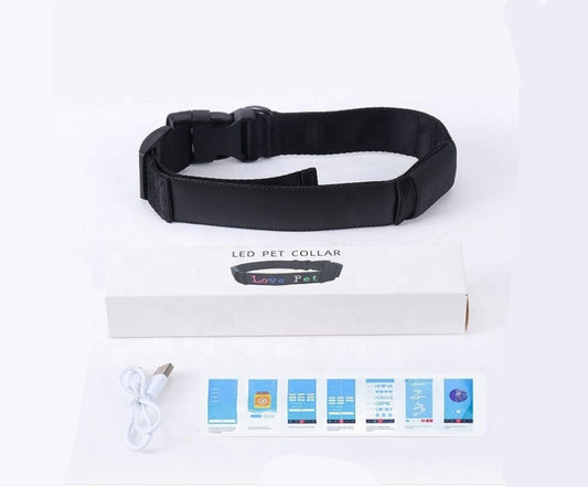 KFX-6327229 Rechargeable Anti-Lost Dog Collar with Adjustable Cotton Weaving Belt (50-65cm)