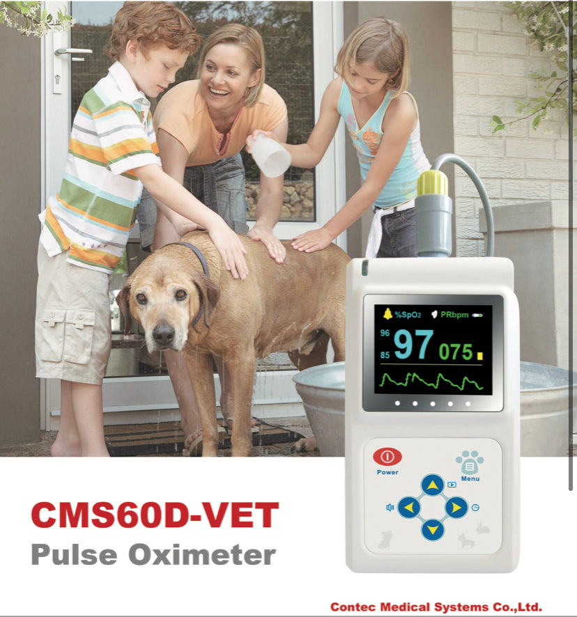 KFX-6330685 Veterinary Pulse Oximeter with Color Display and Spo2 Probe Monitor CMS60D-VET