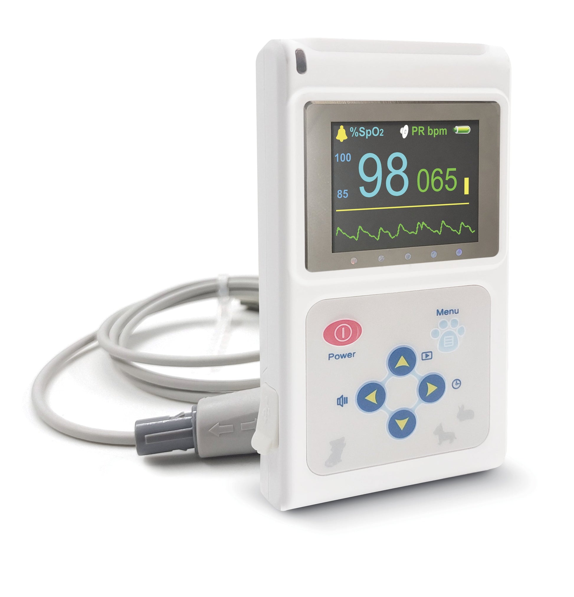KFX-6330685 Veterinary Pulse Oximeter with Color Display and Spo2 Probe Monitor CMS60D-VET