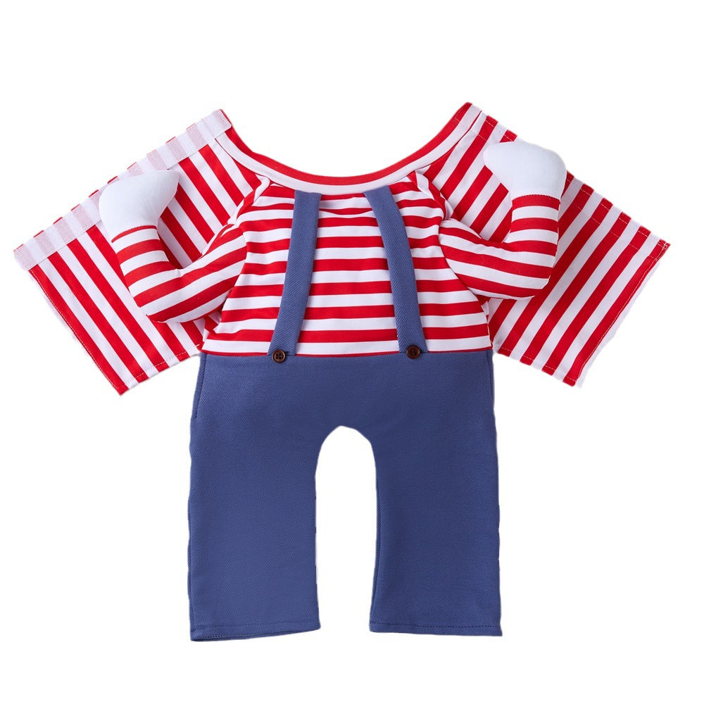 KFX-6331581 Creative Striped Dog Jumpsuit for Halloween - Pet Clothing in S, M, L Sizes