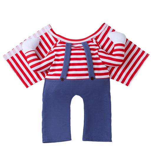KFX-6331581 Creative Striped Dog Jumpsuit for Halloween - Pet Clothing in S, M, L Sizes