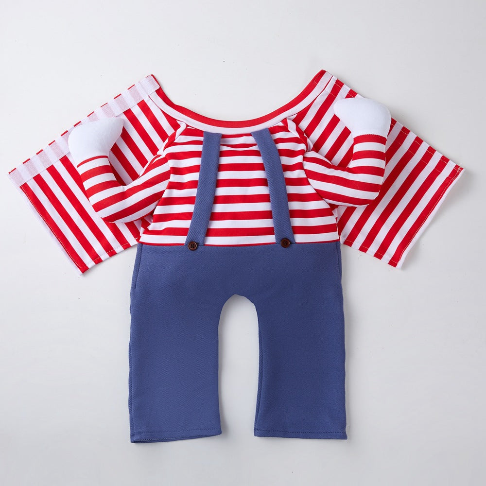 KFX-6331581 Creative Striped Dog Jumpsuit for Halloween - Pet Clothing in S, M, L Sizes