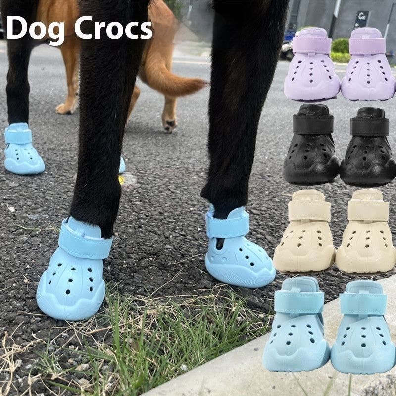 KFX-6331837 Large Dog Breathable Sandals - Casual Non-Slip EVA Shoes in Black, Purple, Light Blue, Cream White