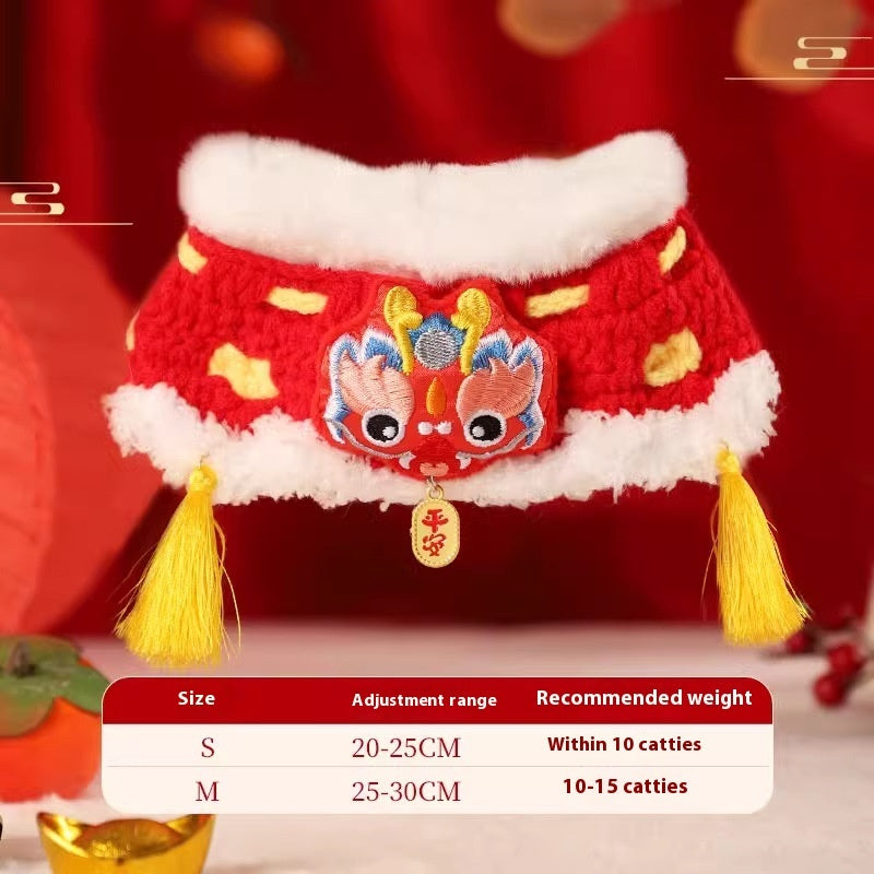 KFX-6332605 New Year Pet Scarf Collar – Festive Styles for Cats in Winter