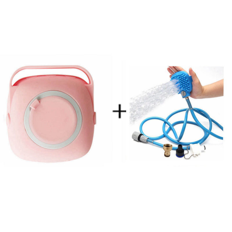 KFX-6332861 Pet Bath Sprinkler and Brush System - Silicone Bathing Tool with Metal Adapter Options