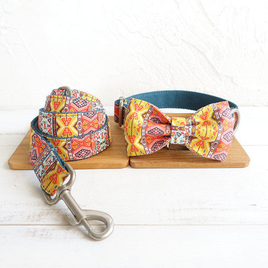 KFX-6332989 Stylish Adjustable Dog Bow Tie Collar - Polyester - Multiple Sizes Available