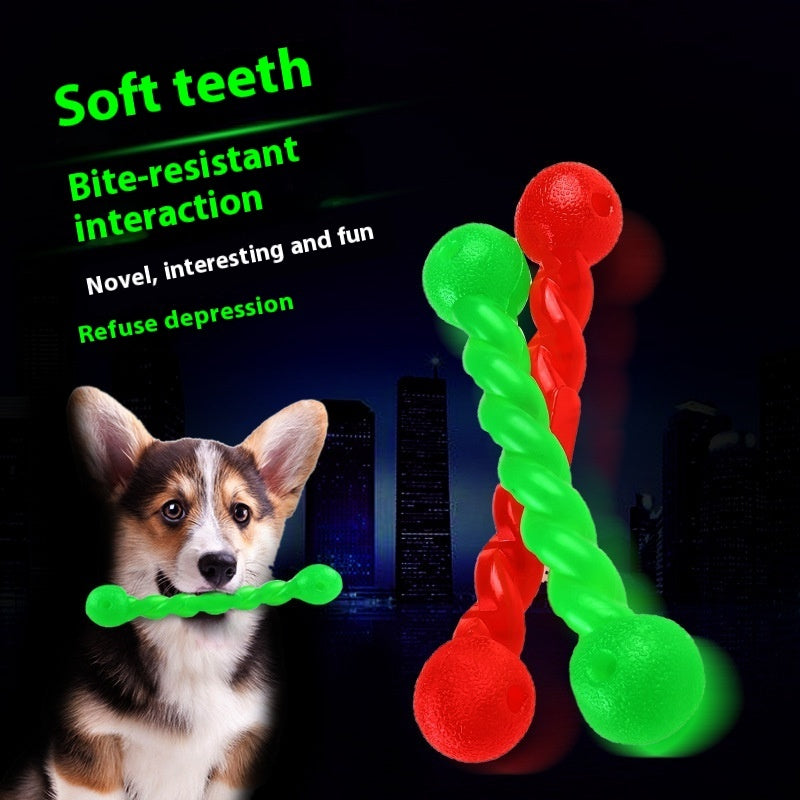 KFX-6333629 Rubber Molar Toy for Dogs - Soft Bite-Resistant Chew Bone, Available in Small and Large Sizes