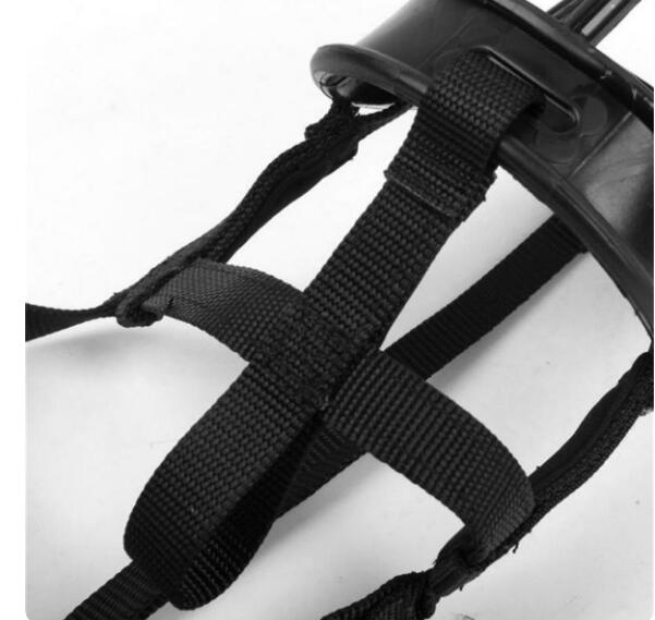 KFX-6334653 Soft Silicone Dog Muzzle for Bite and Bark Control - Red/Black Colors