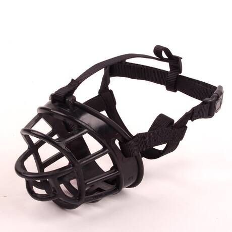 KFX-6334653 Soft Silicone Dog Muzzle for Bite and Bark Control - Red/Black Colors