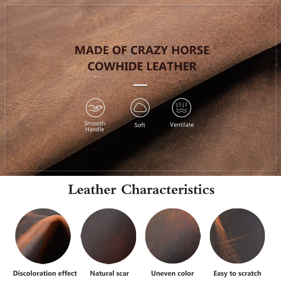KFX-6334781 Handcrafted Crazy Horse Leather Dog Leash - 2cm Wide Brown Traction Rope