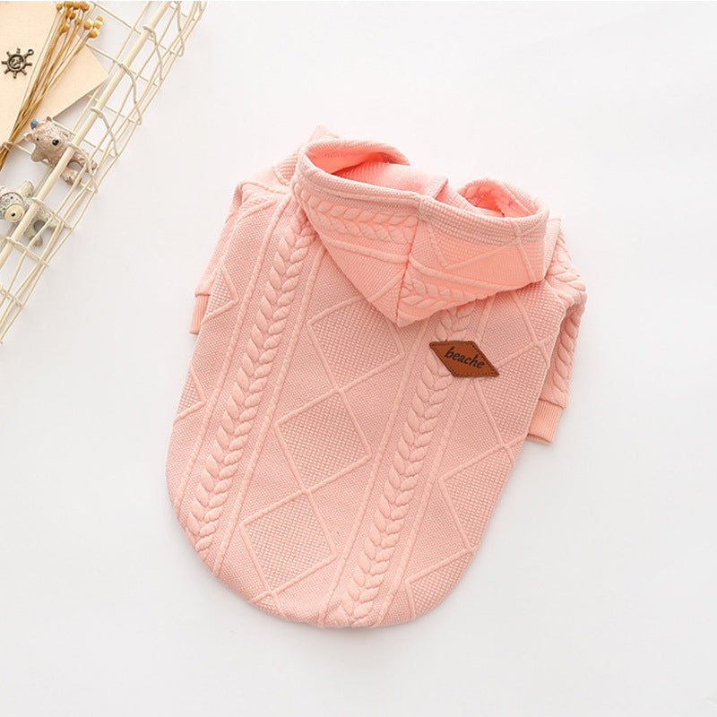 KFX-6335549 Cozy Two-Legged Sweater for Dogs - Available in Pink and Wine Red