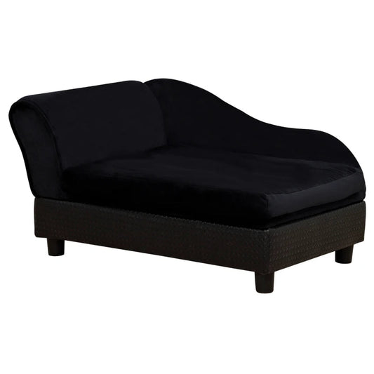 KFX-6336445 Pet Sofa Bed with Hidden Storage for Cats and Small Dogs - Modern Design in Black