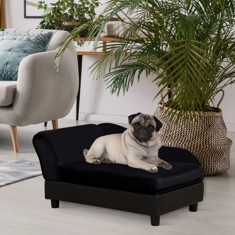 KFX-6336445 Pet Sofa Bed with Hidden Storage for Cats and Small Dogs - Modern Design in Black