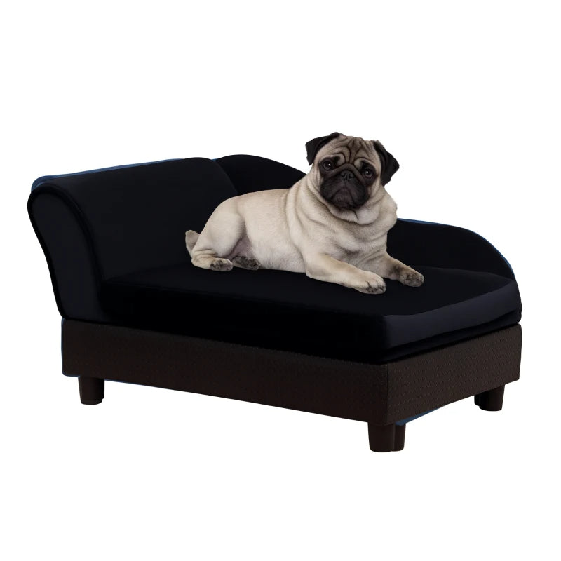 KFX-6336445 Pet Sofa Bed with Hidden Storage for Cats and Small Dogs - Modern Design in Black