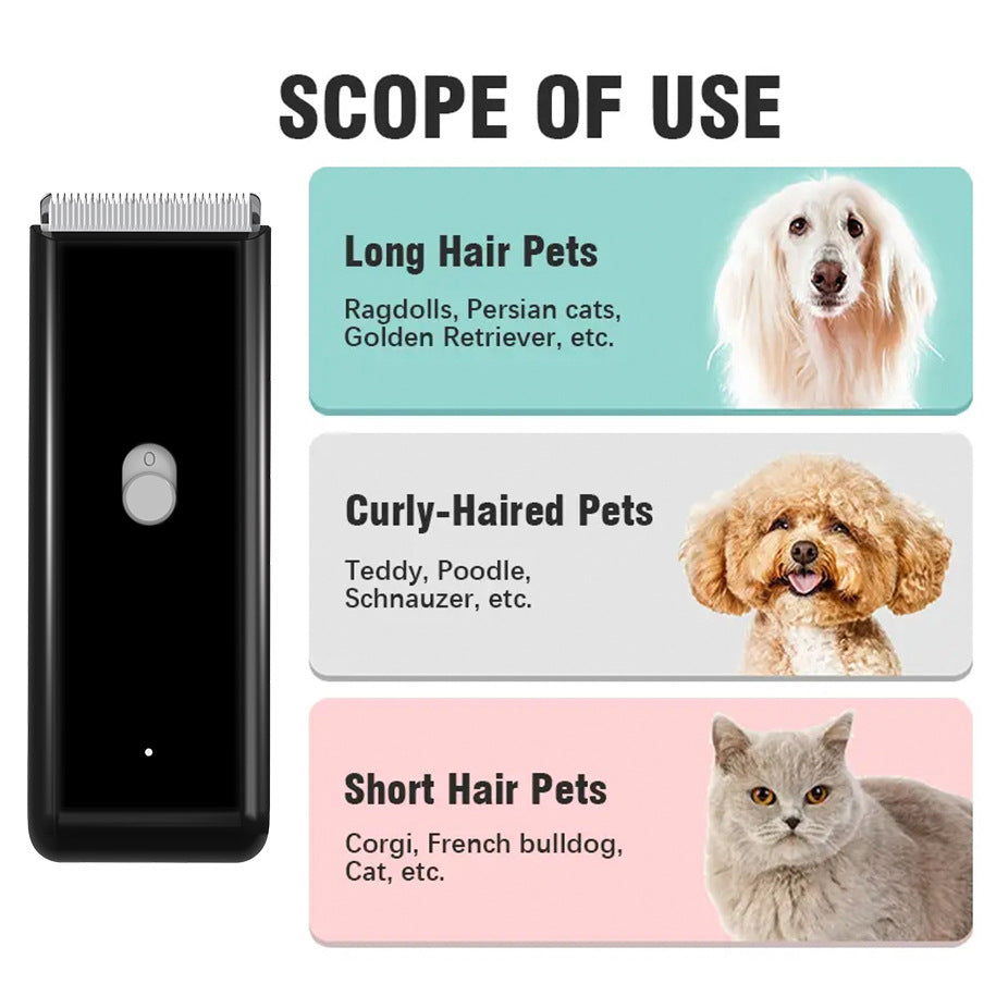 KFX-6336573 Electric Waterproof Pet Hair Clipper with Ceramic Blade, Rechargeable, 60-Min Working Time, Multiple Comb Attachments