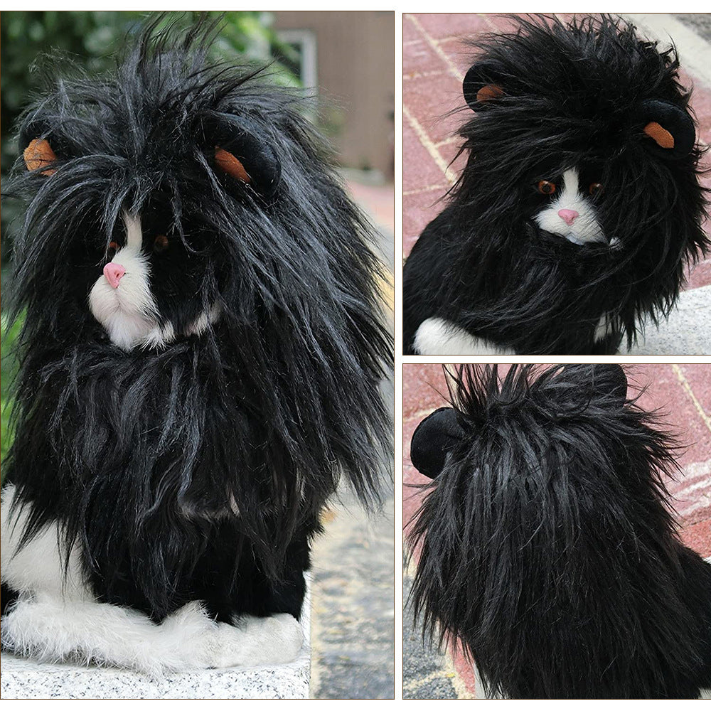 KFX-6338237 Cat Lion Head Hat Costume for Pets - Fun Dress-Up Accessory for Cats and Dogs
