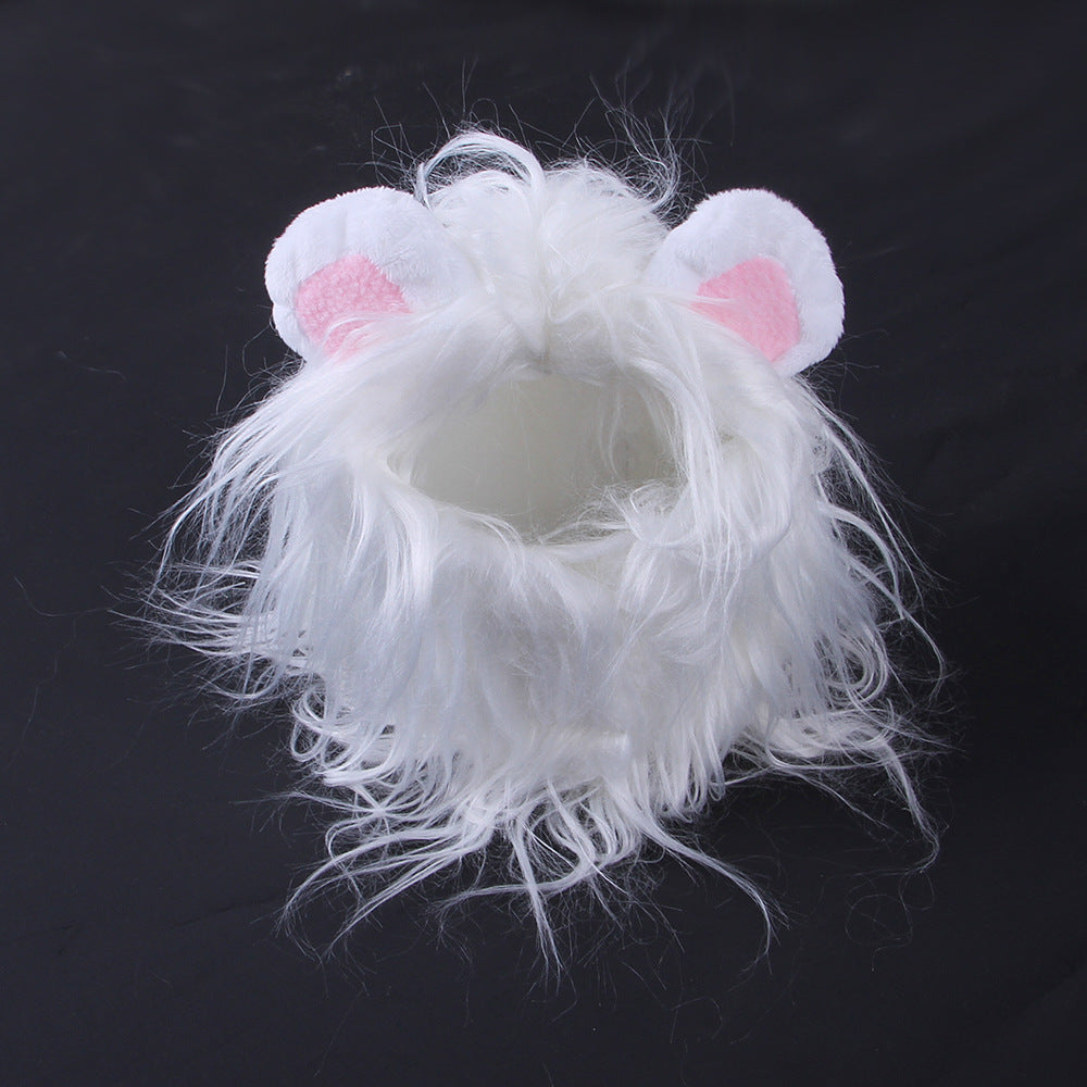 KFX-6338237 Cat Lion Head Hat Costume for Pets - Fun Dress-Up Accessory for Cats and Dogs
