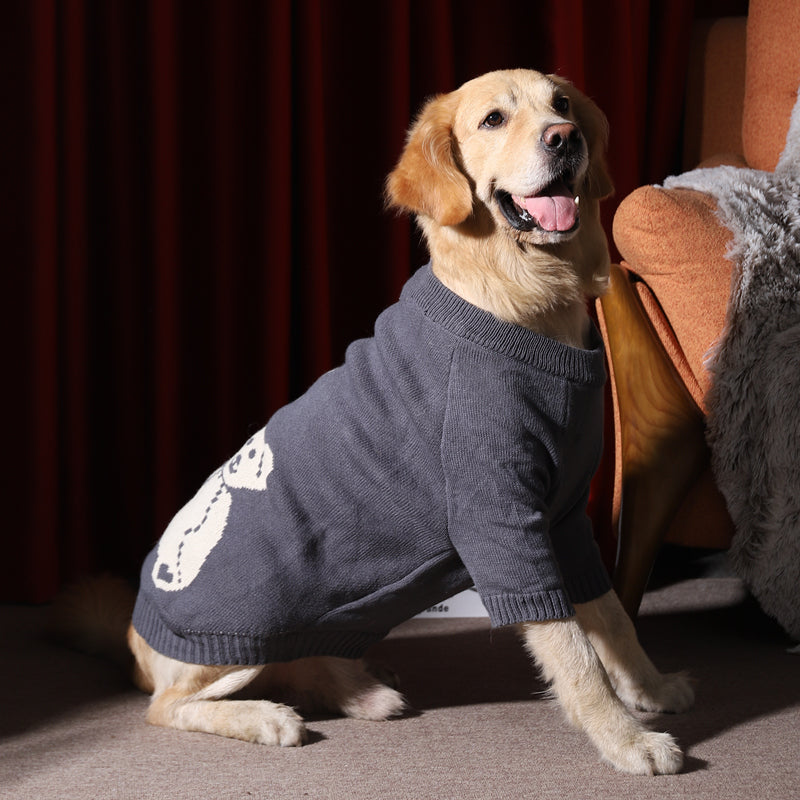 KFX-6338749 Cozy Double-Layer Polar Fleece Sweater for Large Dogs in Various Colors