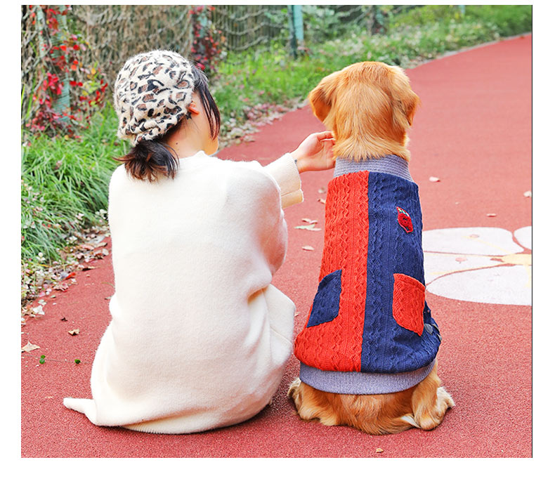 KFX-6338749 Cozy Double-Layer Polar Fleece Sweater for Large Dogs in Various Colors