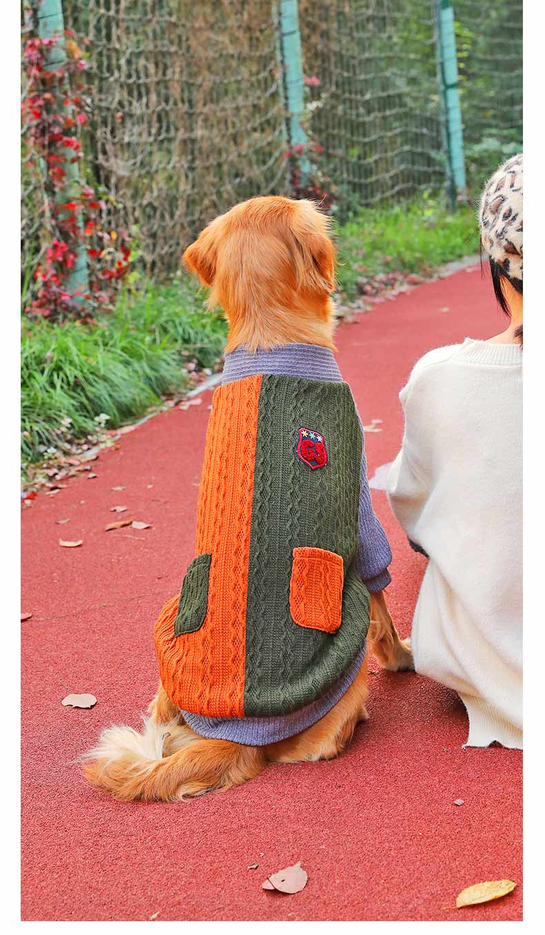 KFX-6338749 Cozy Double-Layer Polar Fleece Sweater for Large Dogs in Various Colors