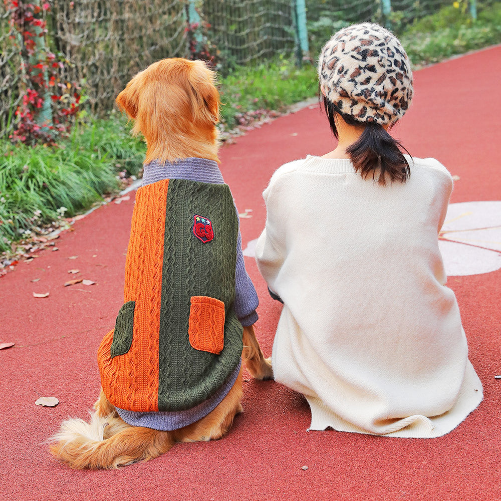 KFX-6338749 Cozy Double-Layer Polar Fleece Sweater for Large Dogs in Various Colors
