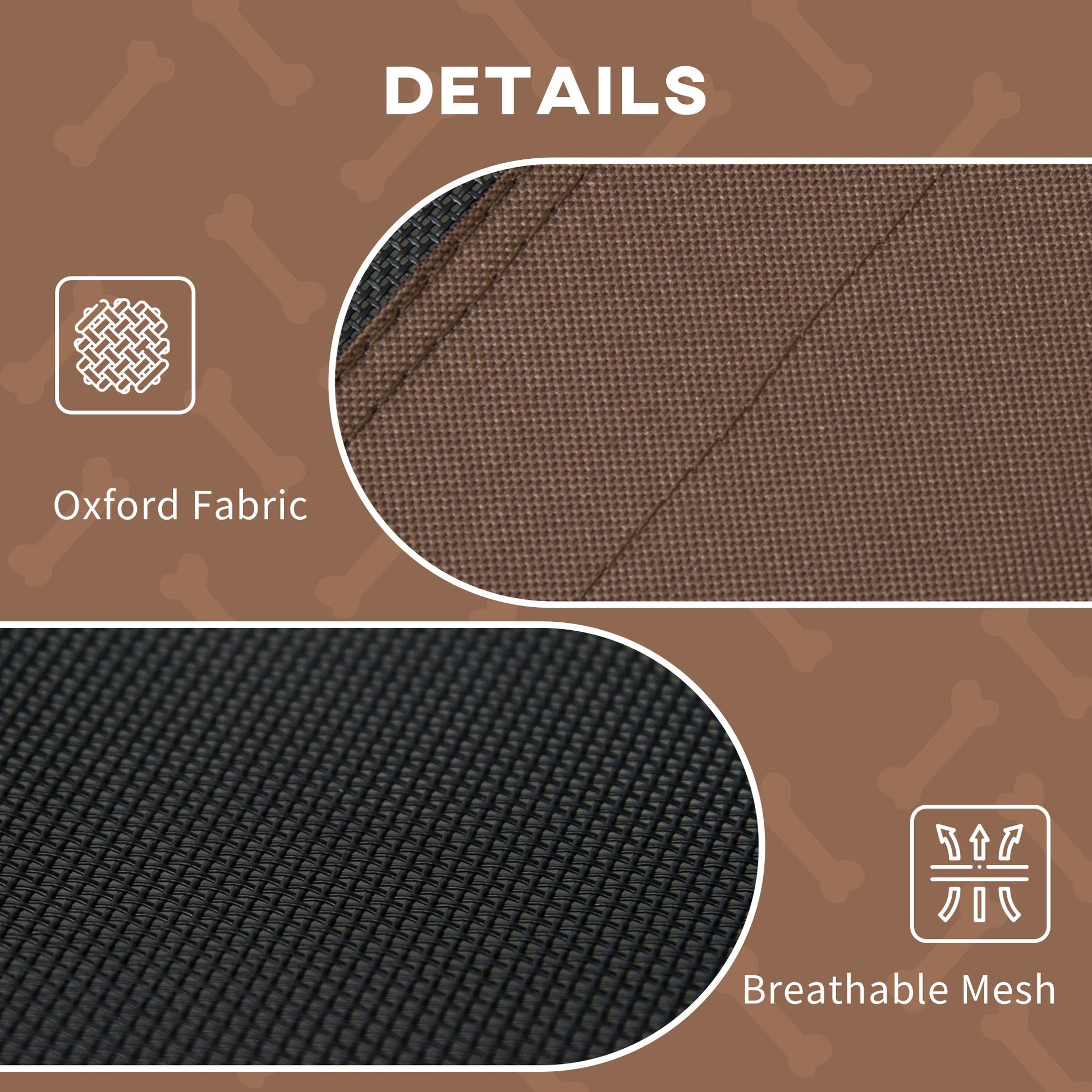 KFX-6339389 Elevated Portable Dog Cot Bed with Canopy Shade and Cooling Features, Coffee 48" x 36"