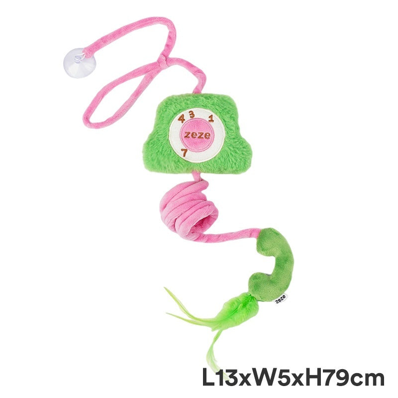 KFX-6340413 Retro Cat Elastic String Toy - Interactive Teaser for Stress Relief and Playtime
