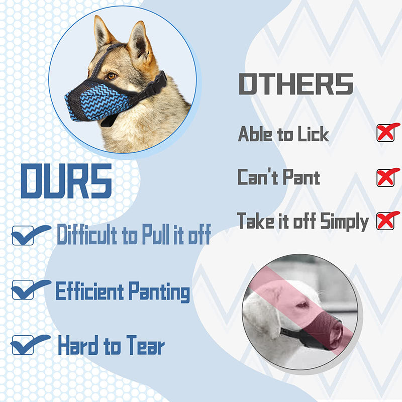 KFX-6343997 Breathable Soft Basket Muzzle for Medium to Large Dogs with Adjustable Strap and Air Mesh Design