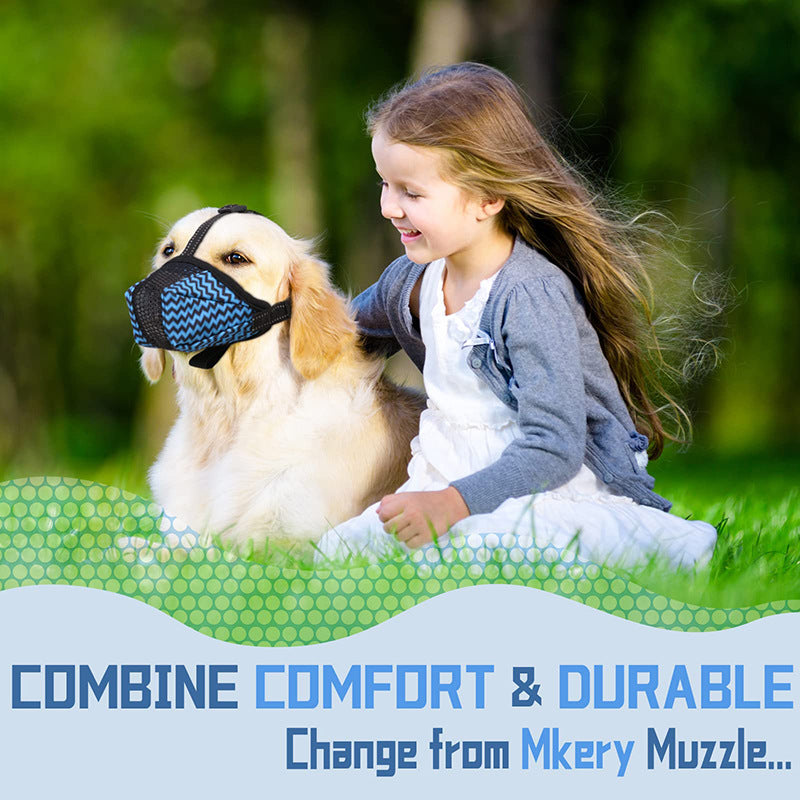 KFX-6343997 Breathable Soft Basket Muzzle for Medium to Large Dogs with Adjustable Strap and Air Mesh Design