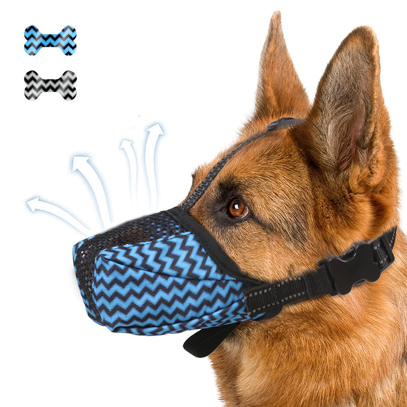KFX-6343997 Breathable Soft Basket Muzzle for Medium to Large Dogs with Adjustable Strap and Air Mesh Design