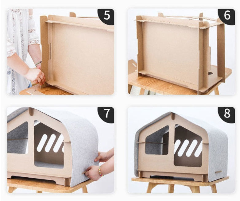 KFX-6344765 Cozy Wooden Pet House for Cats and Small Dogs - All Season Design
