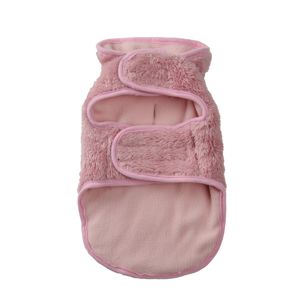 KFX-6345277 Windproof Suede Pet Coat for Fall and Winter - Unisex Sizes XS-6XL in Gray, Apricot, Pink