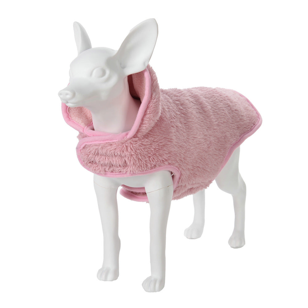 KFX-6345277 Windproof Suede Pet Coat for Fall and Winter - Unisex Sizes XS-6XL in Gray, Apricot, Pink