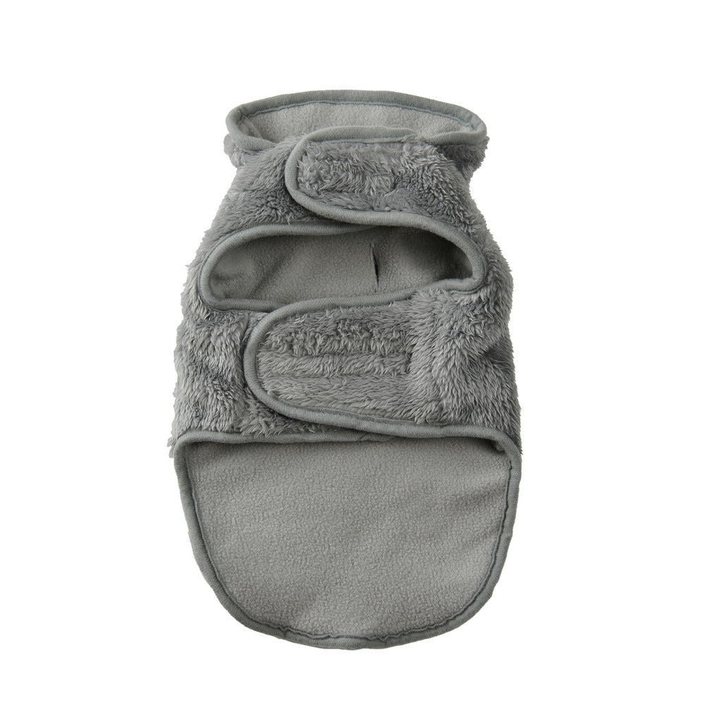 KFX-6345277 Windproof Suede Pet Coat for Fall and Winter - Unisex Sizes XS-6XL in Gray, Apricot, Pink