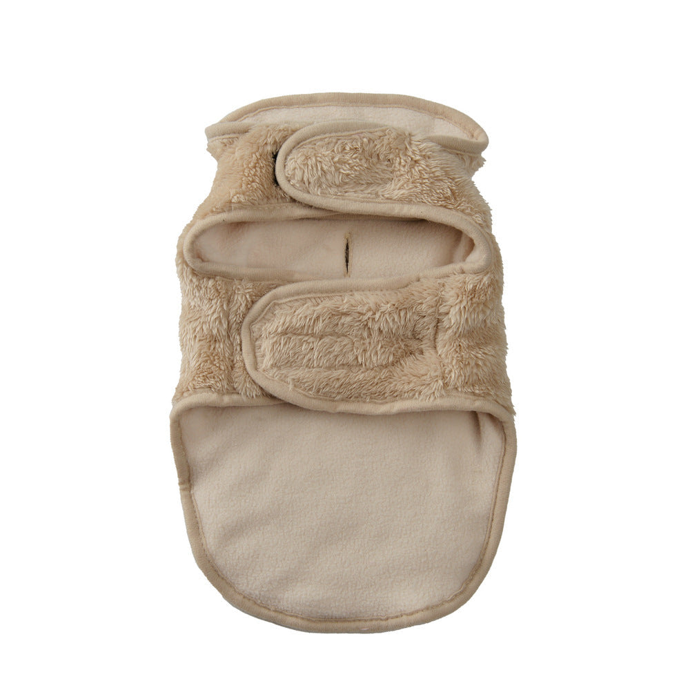 KFX-6345277 Windproof Suede Pet Coat for Fall and Winter - Unisex Sizes XS-6XL in Gray, Apricot, Pink