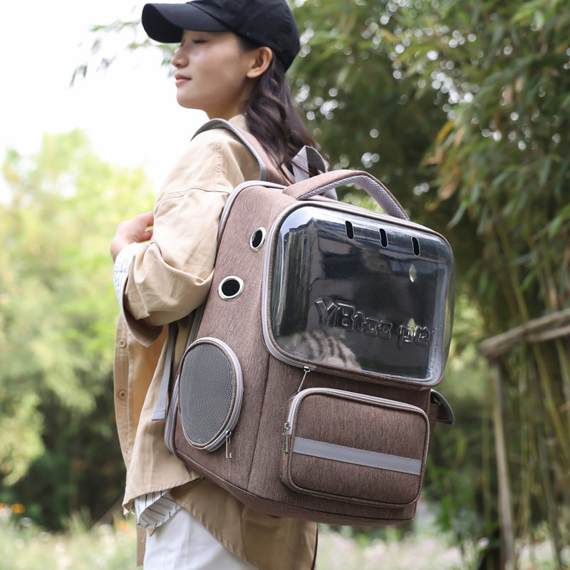 KFX-6348733 Portable Breathable Pet Bag for Outdoor Use, Soft PVC Oxford, 7.5kg Capacity