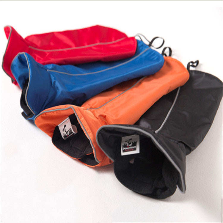 KFX-6348861 Waterproof Dog Jacket with Fleece Lining - Outdoor Wear in Black, Red, Blue, Orange - Sizes XS to XXXL