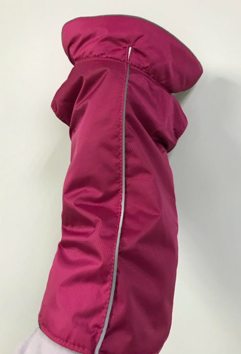 KFX-6348861 Waterproof Dog Jacket with Fleece Lining - Outdoor Wear in Black, Red, Blue, Orange - Sizes XS to XXXL