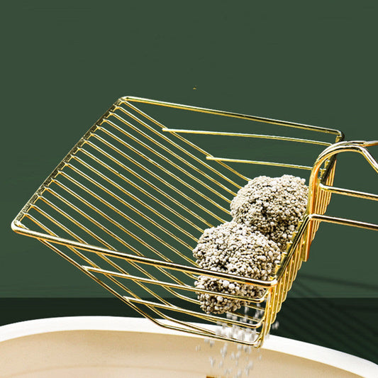 KFX-6350269 Large Stainless Steel Cat Litter Scoop in Metallic Gold