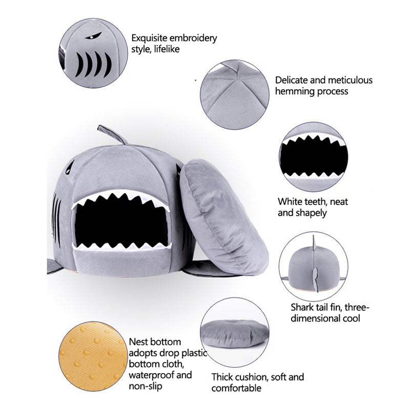 KFX-6350525 Universal Winter Warm Doghouse – Cotton Seat Cushion for Pets, Gray, Available in S, M, L Sizes