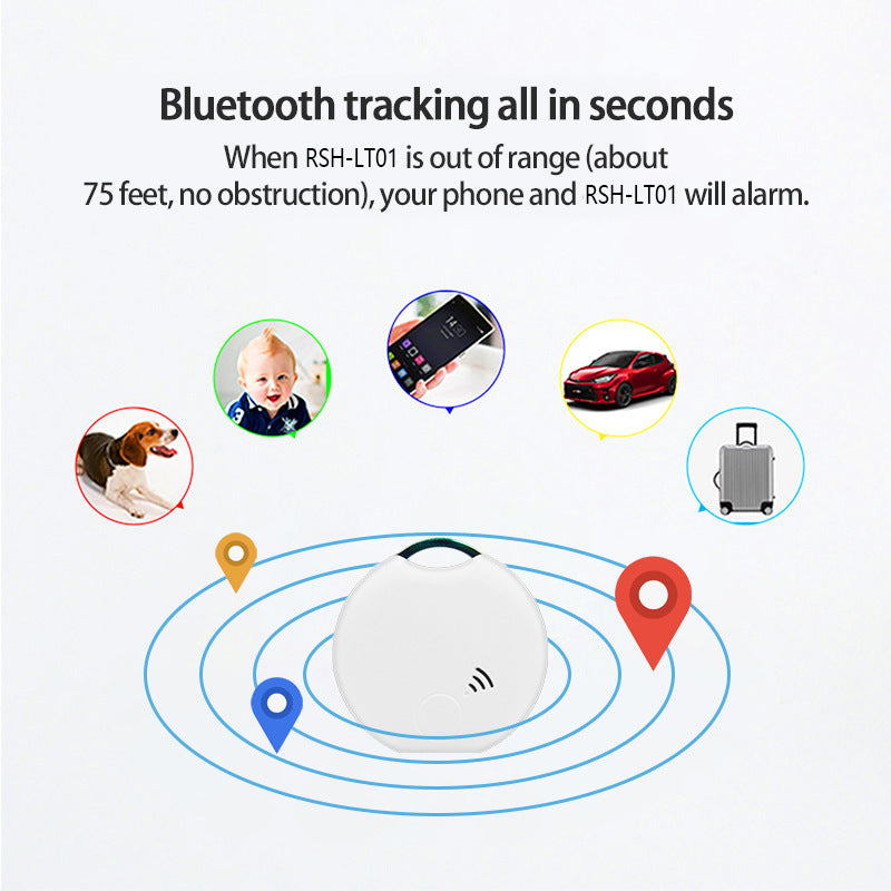 KFX-6351933 Smart Bluetooth Pet Location Tracker - White Plastic Design, Compact Size 40x40x10mm