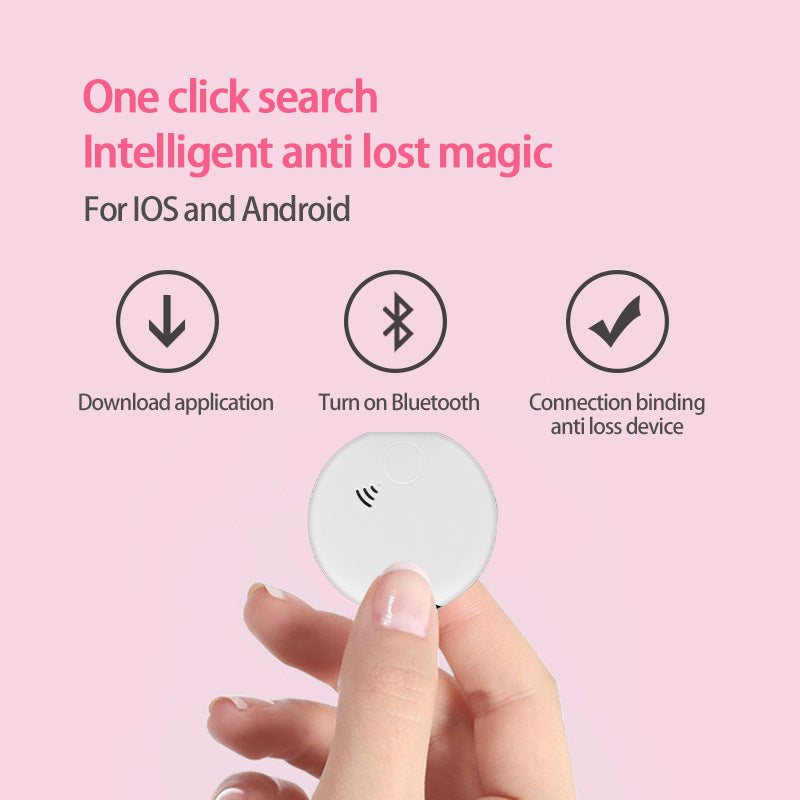 KFX-6351933 Smart Bluetooth Pet Location Tracker - White Plastic Design, Compact Size 40x40x10mm