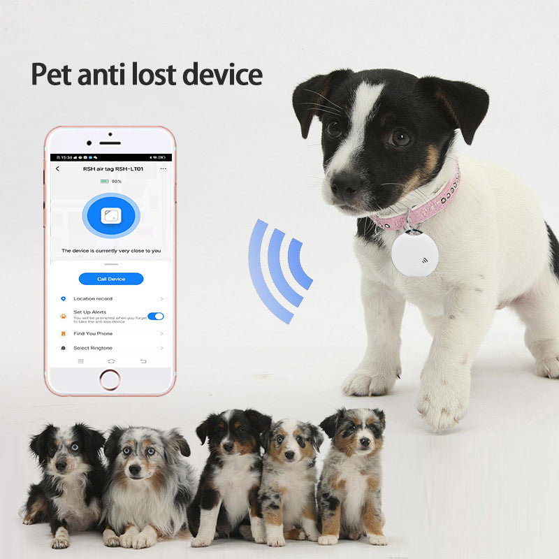 KFX-6351933 Smart Bluetooth Pet Location Tracker - White Plastic Design, Compact Size 40x40x10mm