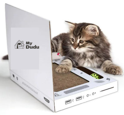 KFX-6352445 Foldable White Cat Scratch Board - Wear-Resistant Corrugated Paper, 33*25*5 cm