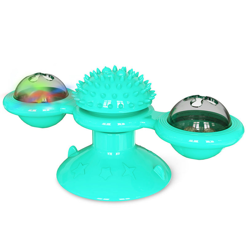 KFX-6353085 Mint Ball Turntable Cat Toy with Funny Stick for Playful Pets